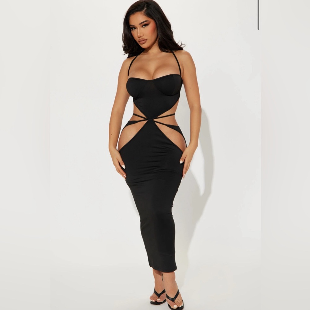 Black strap maxi dress